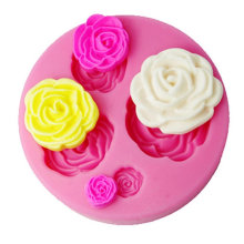 Fondant Décoration Moule 3D Rose Gâteau Décoration Fournitures Couleur Rose